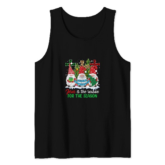 Christian Gnomies Christmas Jesus Is The Reason For The Season xmass 168 Bibble Jesus Christ Tank Tops