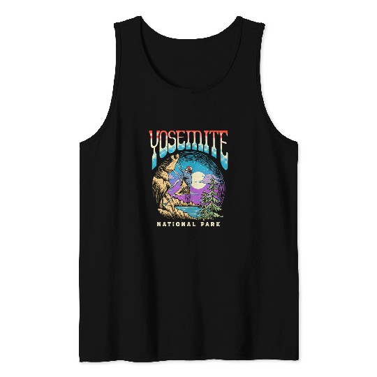 Climbing Climber Yosemite National Park Skeletons Rock Climber vintages Climb Tank Tops