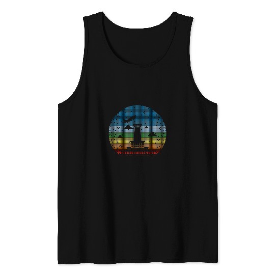 Air Traffic Controller Flight Tower Square Dot Retro Vintage Tank Tops