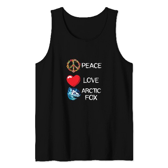 Arctic Fox Love Peace Fox Landscape Arctic Fox Lover Tank Tops
