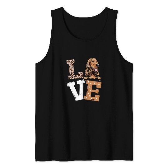 Dog Cocker Spaniel I Love My Cocker Spaniel Funny Dog Lovers Leopard Print Tank Tops