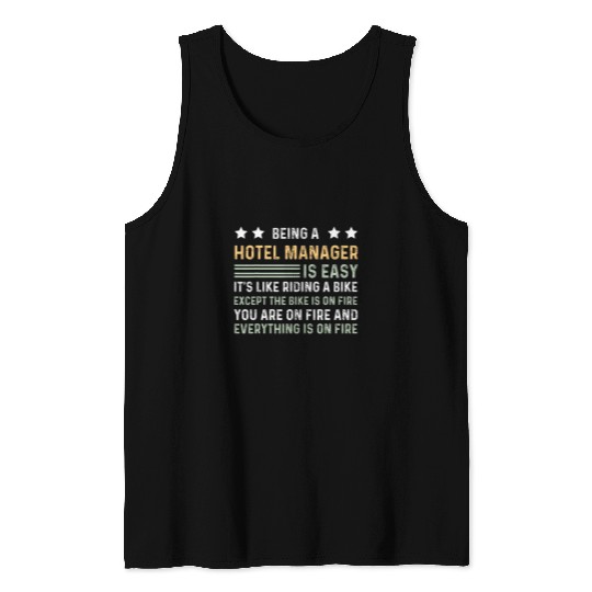 Hotel Manager Funny Job Title Hotel Management Worker Tank Tops
