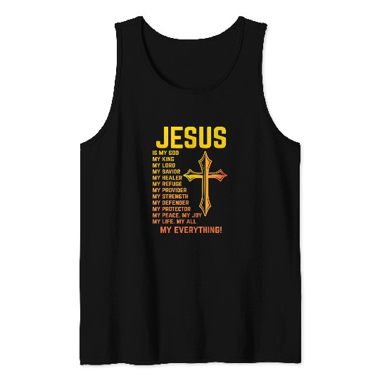 Christian jesus is king tee jesus facts tee jesus loves you 2 Christ Tank Tops