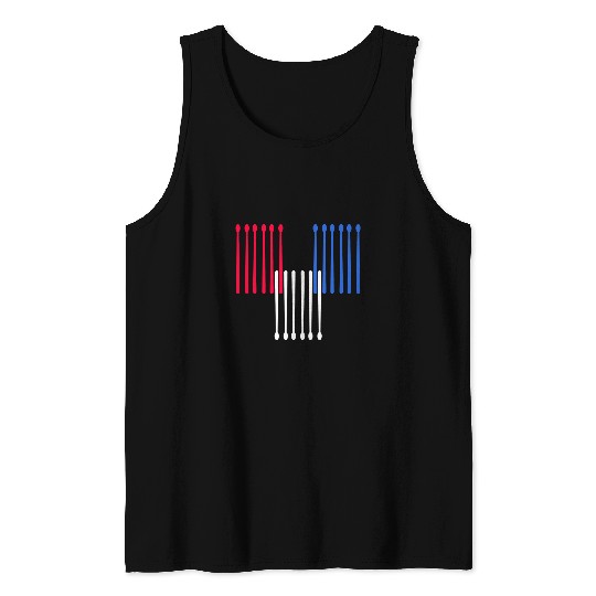 Drums Drumsticks RWB Retro vintages Drumming Mens Drums Tank Tops