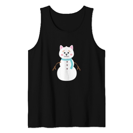 Dog Akita Christmas Gift for Dog Lover Akita Snowman Christmas Akita Tank Tops
