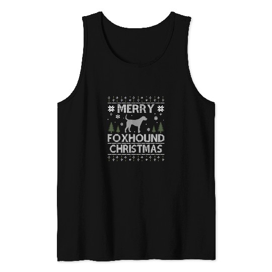 Merry FOXHOUND Christmas Dogs Ugly Christmas Tank Tops