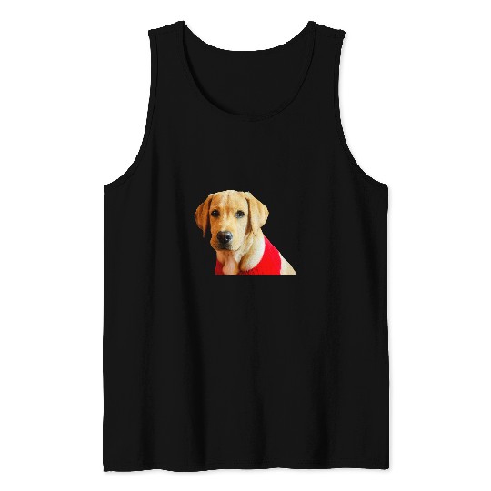 Funny Labrador Lab Dog Yellow Lab Dog Red Sweater Christmas Labrador Retriever Tank Tops