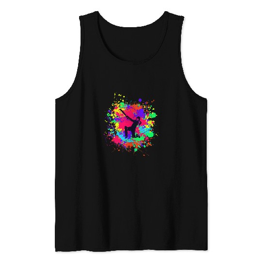 Cricket Fan Cool Cricket Women Player in splashes Colors for Sportys Tank Tops