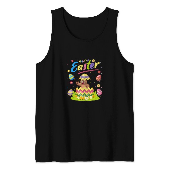 Funny Bear Lover Funny Easter Egg Grizzly Bear Happy Easter Cute Bears Tank Tops