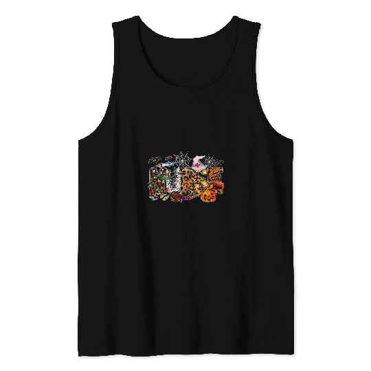 Halloween nurses Nursing Cute Health Worker Halloween Pattern 18 Tank Tops