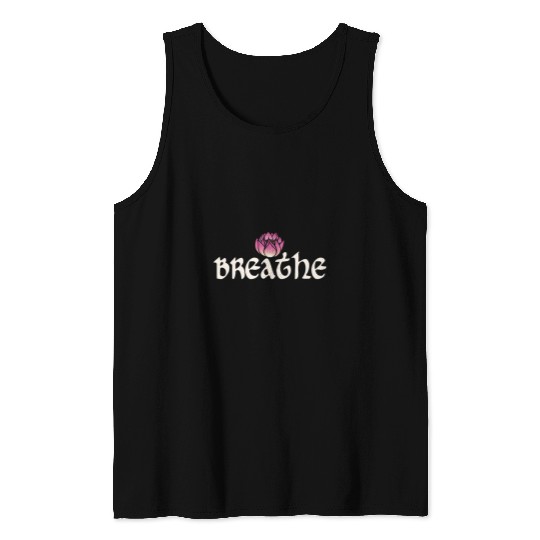 Breathe Lotus Art pink Tank Tops