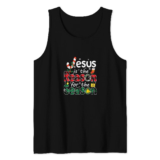 Christian Jesus is The Reason for The Season Christian Christmas 24 Bibble Jesus Christ Tank Tops
