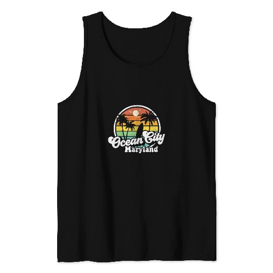 Surf Life Ocean City Maryland Beach Vacation Retro Surfing Summer Gift 1 Tank Tops