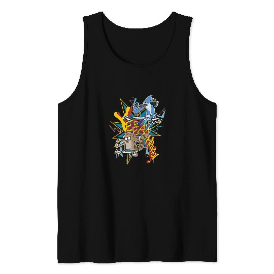 Regular Show Yeeaahhhu Karate Kick Tank Tops