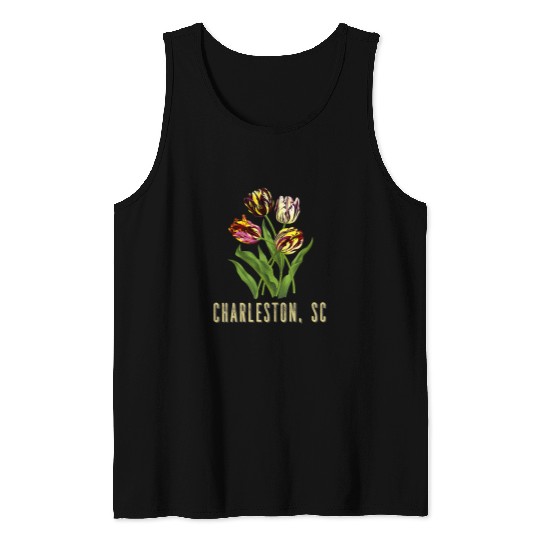Charleston SC Botanical Tulip Flower Gardener Tank Tops