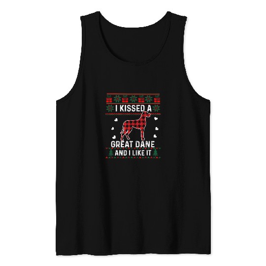 Dog Great Dane Lover Gifts Great Dane Ugly Christmas Sweater Tank Tops
