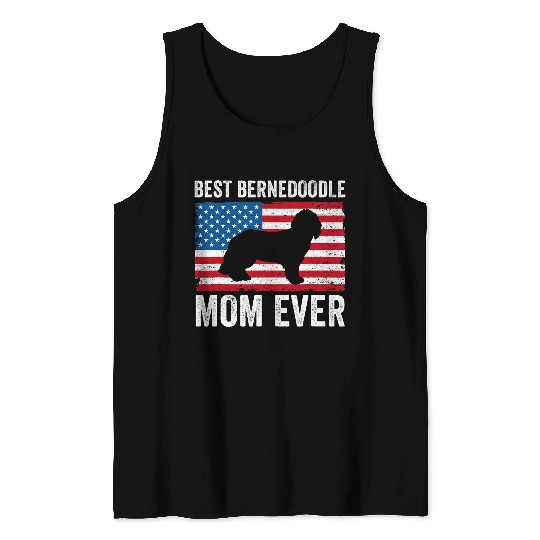 Bernedoodle Mom American Flag Bernedoodle Mountain Dog Cute Tank Tops
