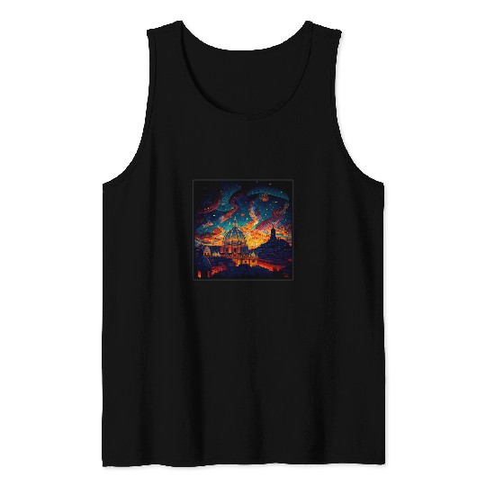 Surrealism Starry Night Vatican City Tank Tops