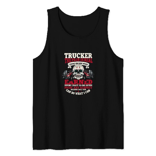 Trucker Gifts Funny Tractor Trailer 18 Wheeler Tank Tops