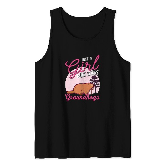 Groundhog Girl Marmot Woodchuck 3 Tank Tops