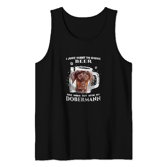 Dog Doberman PinscherDobermann puppy animal dark Tank Tops