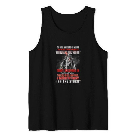 Christian Knight Templar I Whispered Back Devil Child Of God Christian 1 Christ Tank Tops