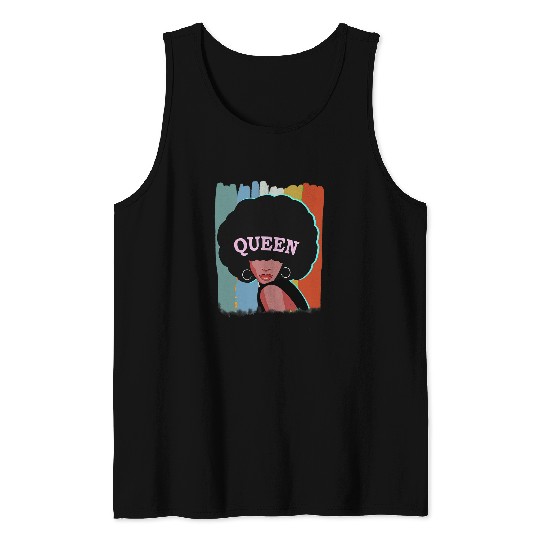 Black Queen Melanin African American Woman Retro Art VERED Tank Tops