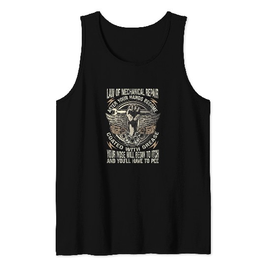 Mechanic Car Guy Law Of Mechanical Repair Tank Tops