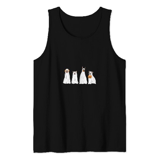 ghosts Dog Halloween Spooky Season Dog Mom Dog Lover 693 Tank Tops