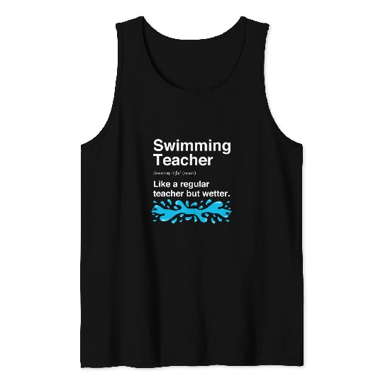Swimming Pool Teacher Funny Definition Swim Trainer Coach Tank Tops