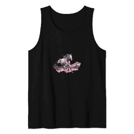 Horse Art Portrait Horseback Equestrian Riding Horse Graphic 1 Tank Tops