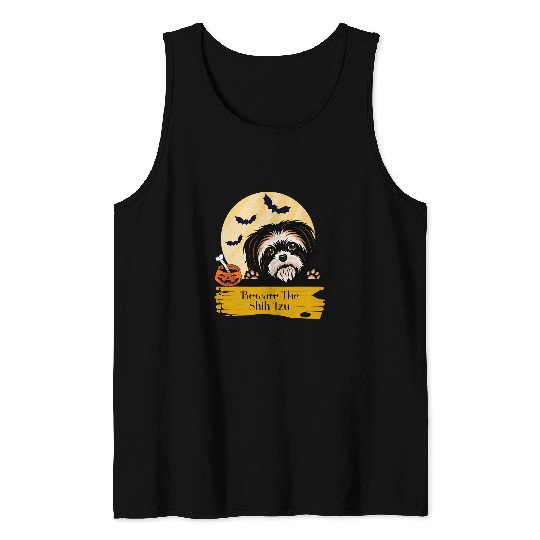 Shih Tzu Beware The Shih Tzu Halloween Tank Tops