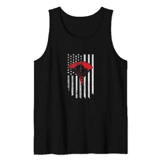 Skydiving Gift American Flag Tank Tops