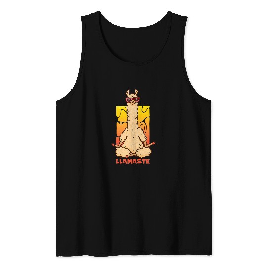 Namaste Yoga Funny Lamaste Yoga Meditation Namaste Alpaca Relaxing Yoga 220 Meditation Tank Tops