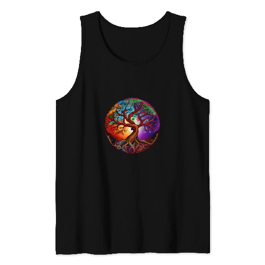 Namaste Yoga Tree of Life Chakra Meditation Yoga Meditation Tank Tops