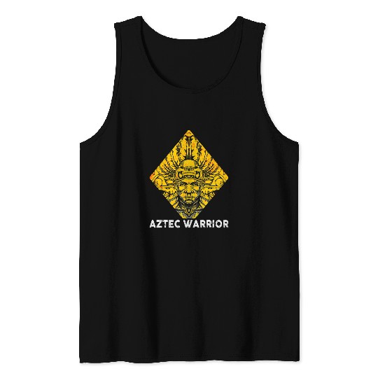 Aztec Warrior King Mexican Native Art Mayans 14 Tank Tops