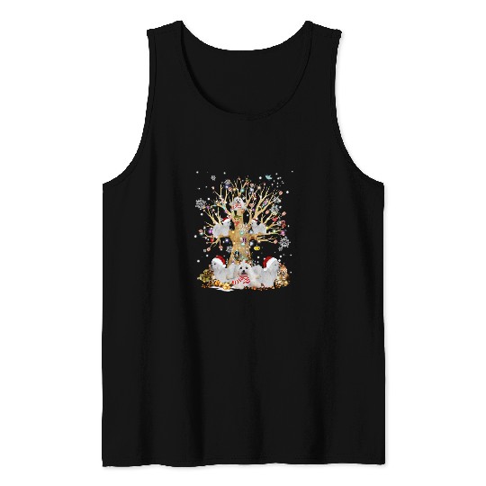 Coton De Tulear Christmas Tree Lights xmass Pajama Dog 300 Tank Tops