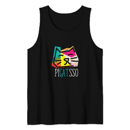 Artist I Art Teacher I Picatsso I Funny Cats Tank Tops