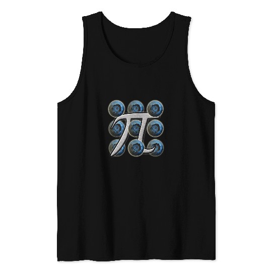Blueberry Pi or Pie Food Graphic Art Pi Day Tank Tops