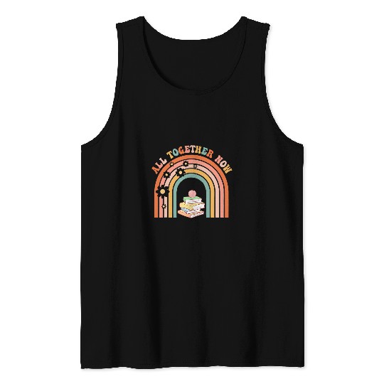 Reading Book All Together Now Summer Reading Rainbow Book Lover 16 Reader Tank Tops