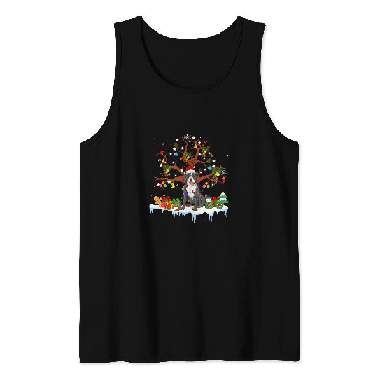 Dog Staffordshire Santa Staffordshire Bull Terrier Dog Wearing Christmas Hat T Tank Tops
