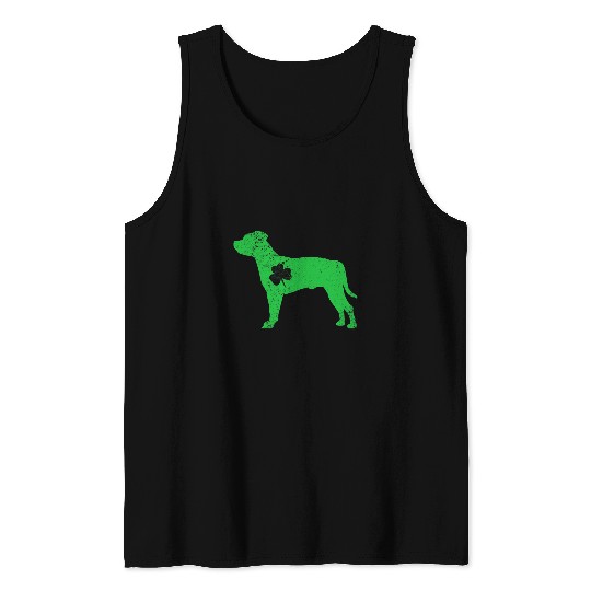 Dog Staffordshire bull terrier Irish Clover St Patrick Day Tank Tops