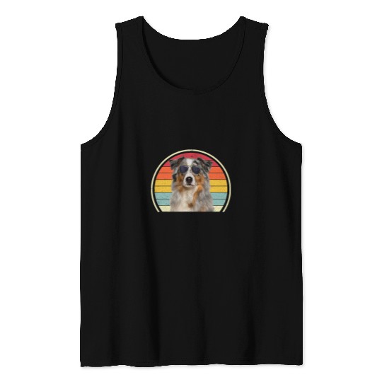 Blue Merle Aussie Dog For Men Kids Australian Shepherd Dad Tank Tops