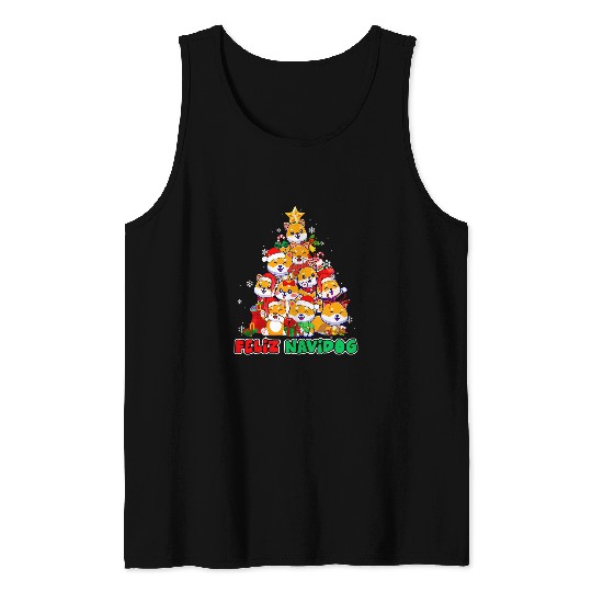 Dog Shiba Inu Feliz Navidog Feliz Navidad Christmas Shiba Inu Dog Lovers Tank Tops