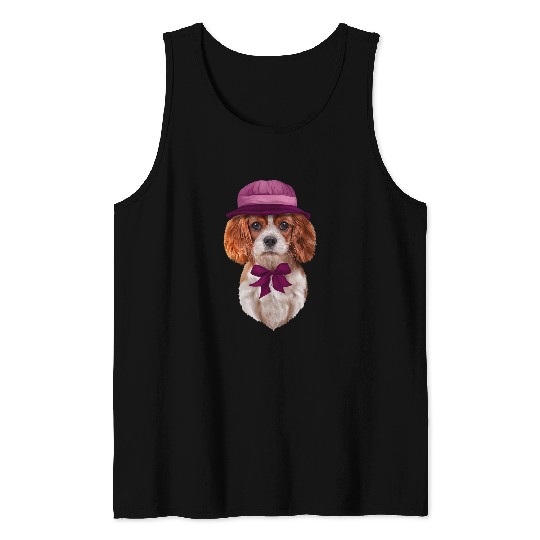 Dog Drawing dog breed Cavalier King Charles Spaniel dog lover Tank Tops
