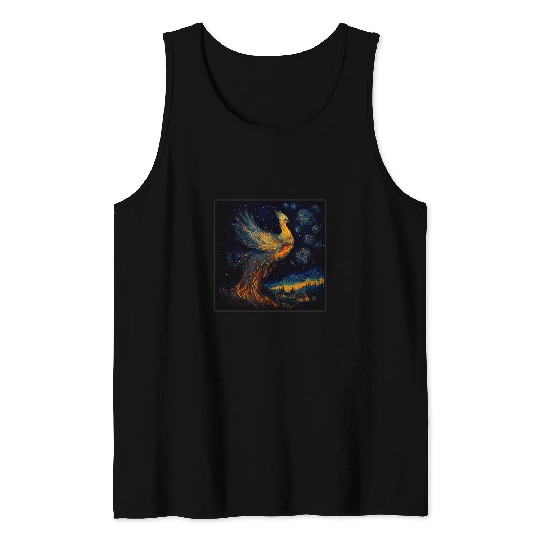 Surrealism Starry Night Phoenix Bird 1 69 Tank Tops
