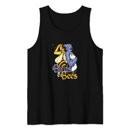 Birds Bees Character Illustration Cartoon Images Tank Tops