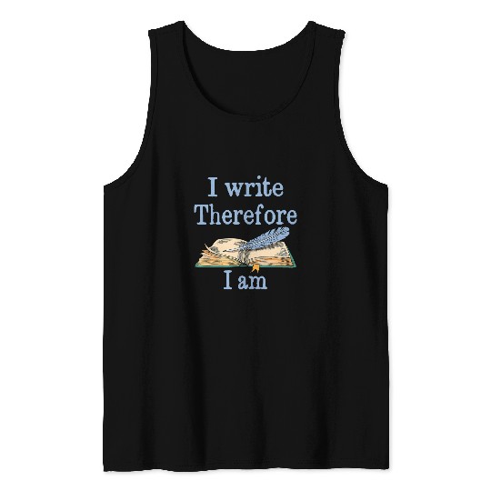 Reading Book I Write Therefore I Am Writer Books1 Reader Tank Tops
