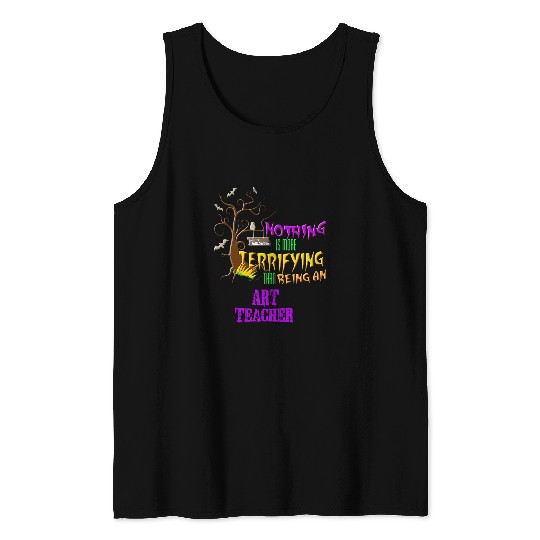 Funny Art Teacher Halloween Scary Students Tank Tops