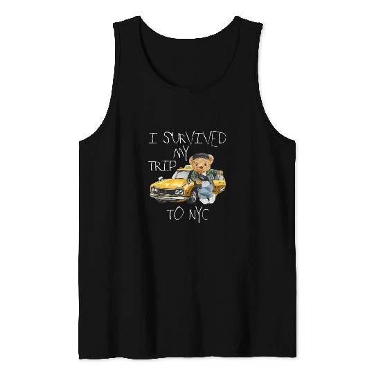 Funny Bear I Survived My Trip to NYC Taxi Cute Bears Tank Tops